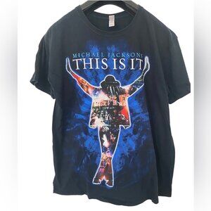 MICHAEL JACKSON THIS IS IT Black Crewneck Graphic T-Shirt in Large